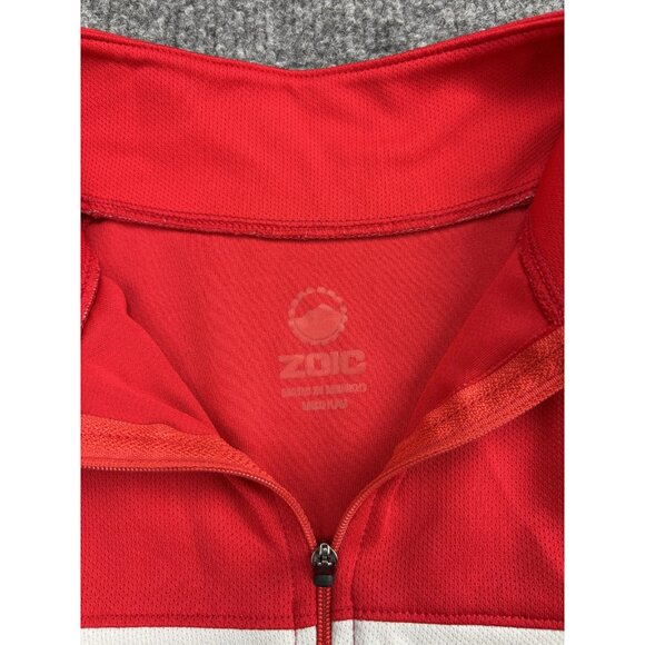 ZOIC Shirt Mens Medium Red White Cycling Jersey Half Zip Short Sleeve Bike - Picture 4 of 6